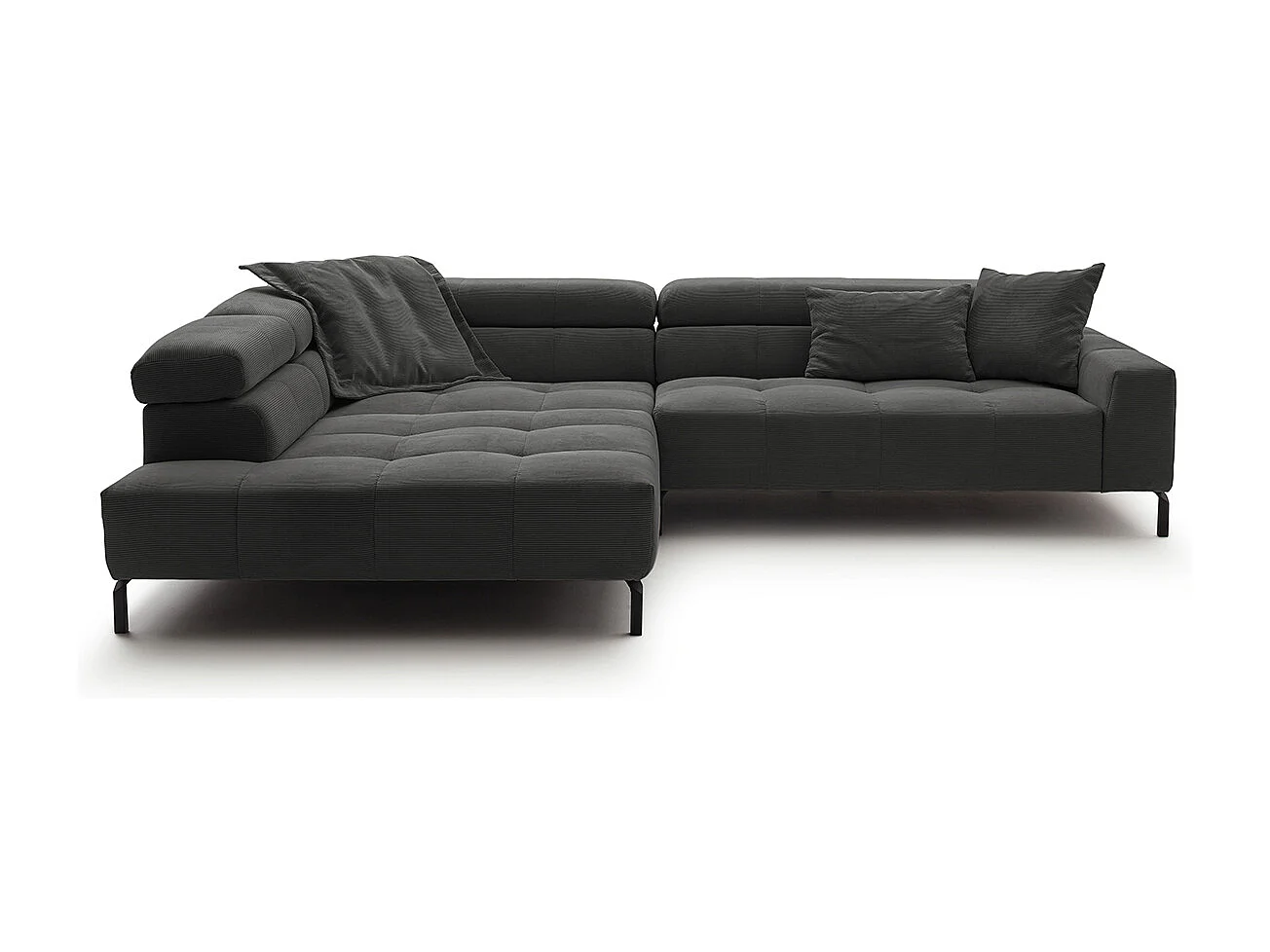 Ecksofa - Anthrazit Cord - OHIO