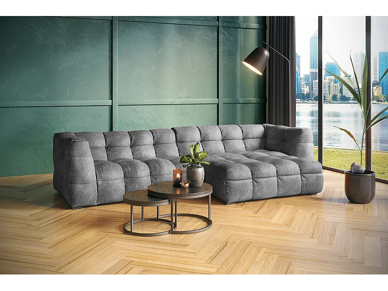 Ecksofa - Hellgrau Velvet - ROSARIO