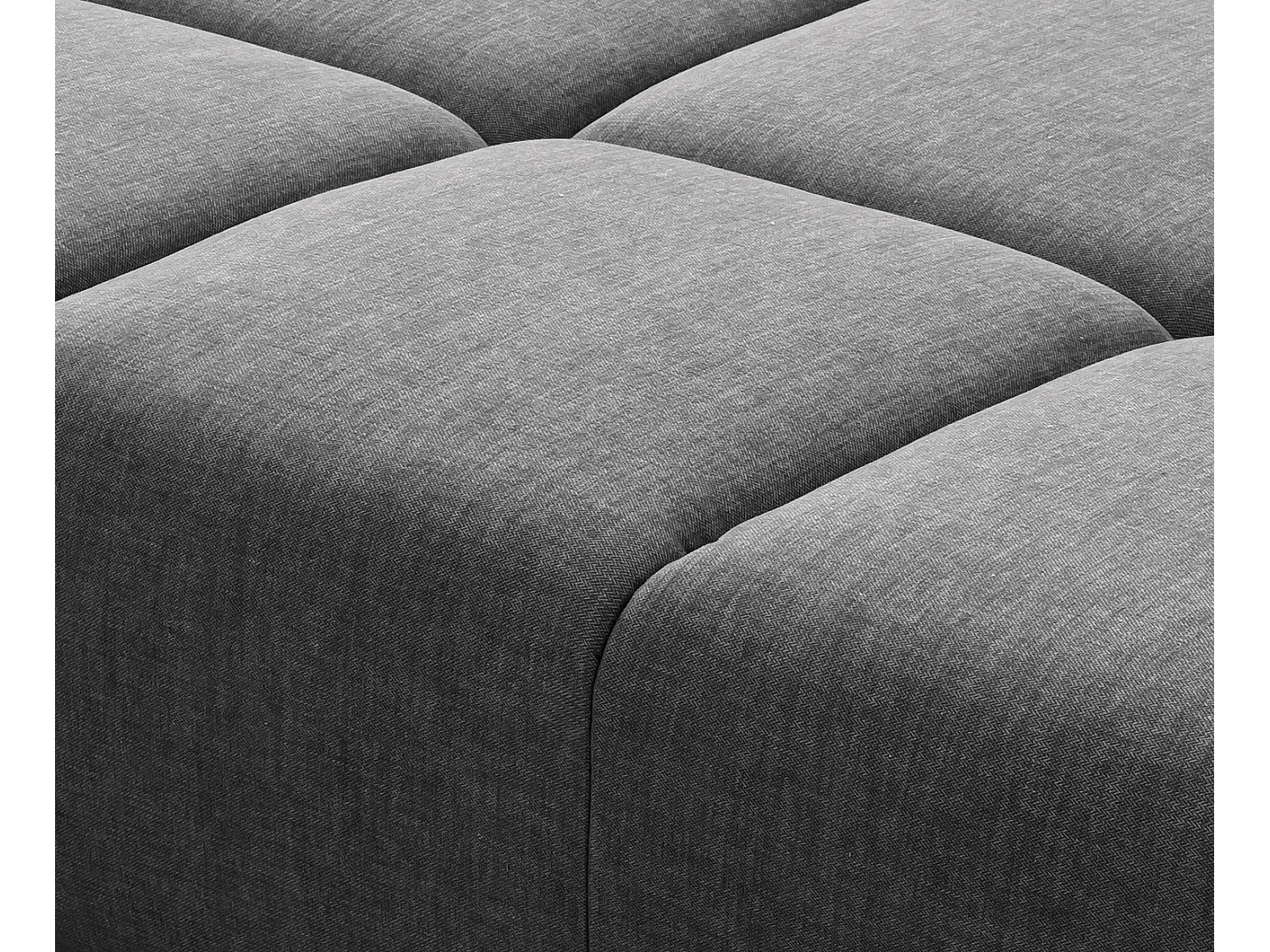 Ecksofa - Grau Webstoff - NELSON