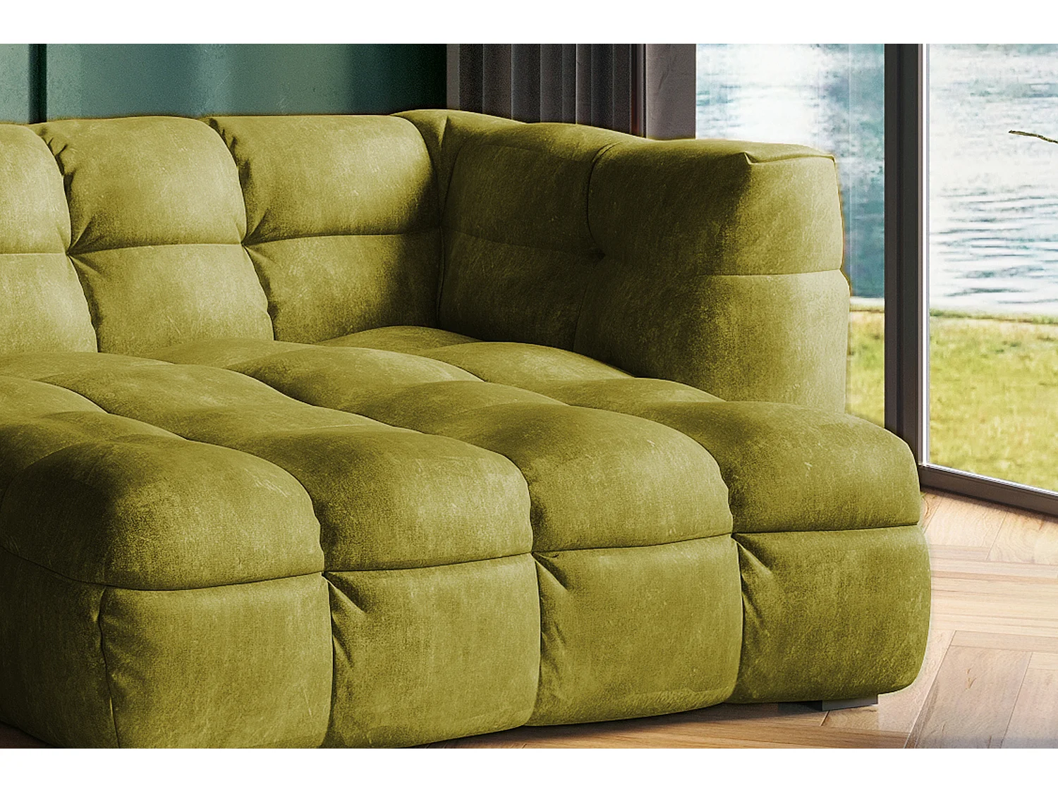 Ecksofa - Grün Velvet - ROSARIO