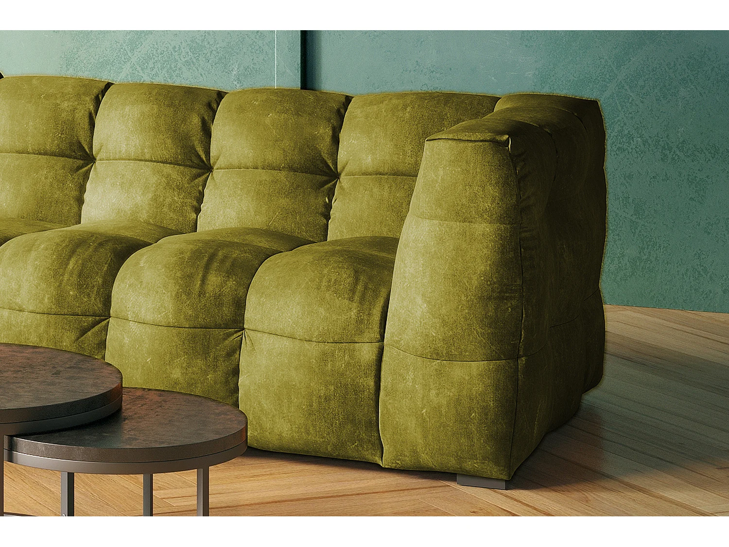 Ecksofa - Grün Velvet - ROSARIO