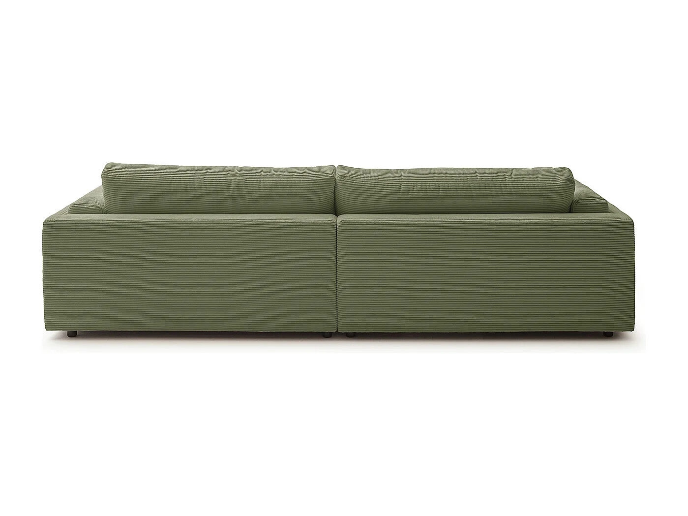 Canapé 3 places en velours côtelé vert longueur 254 cm RAINA