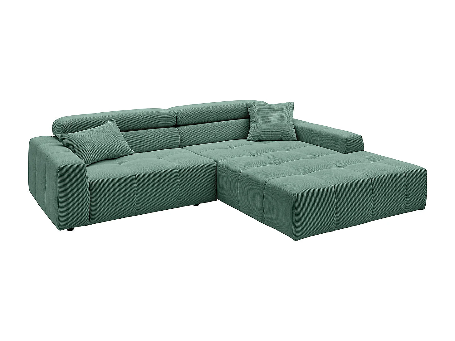 Ecksofa - Smaragdgrün Cord - RENO