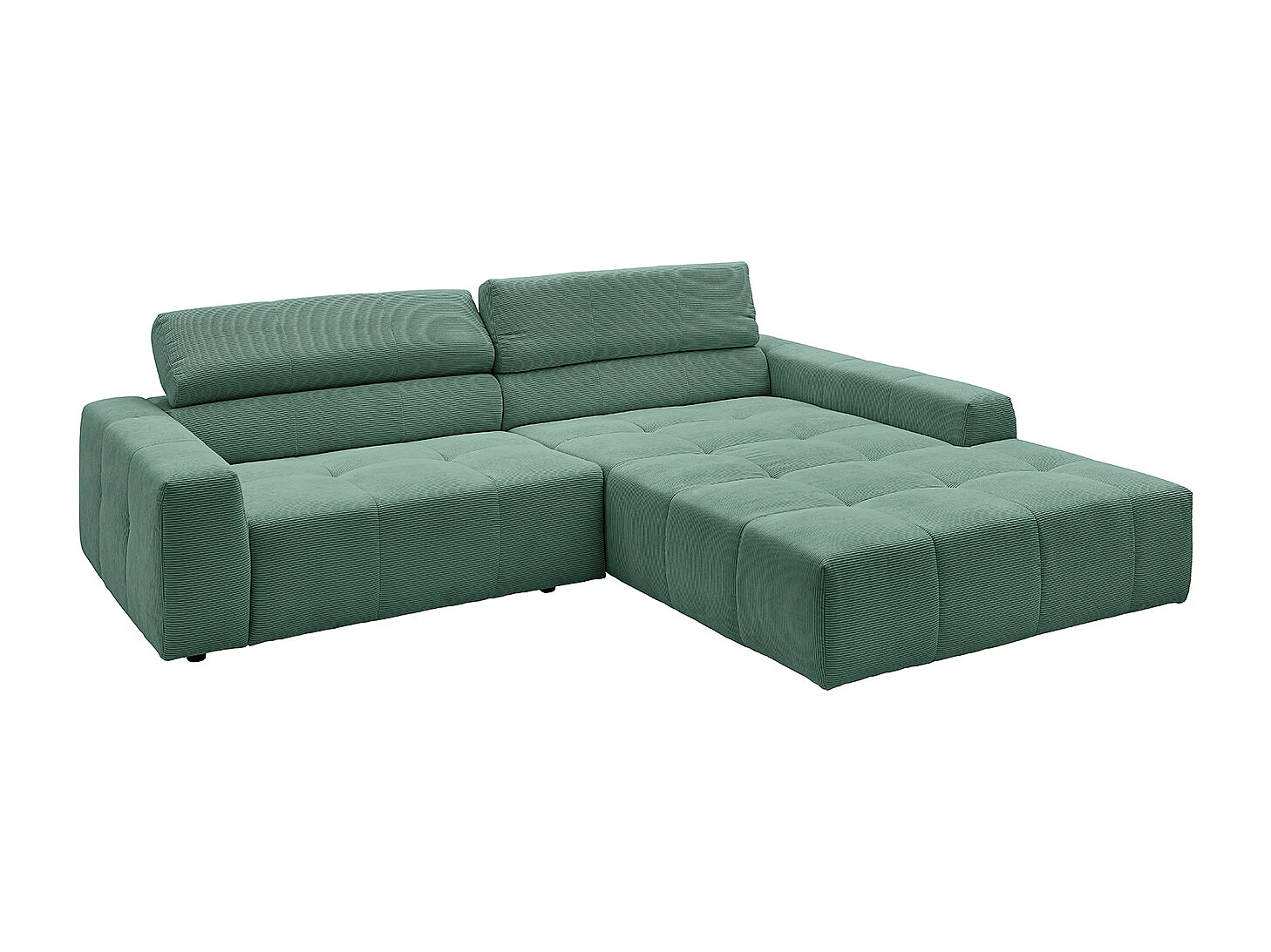 Ecksofa - Smaragdgrün Cord - RENO