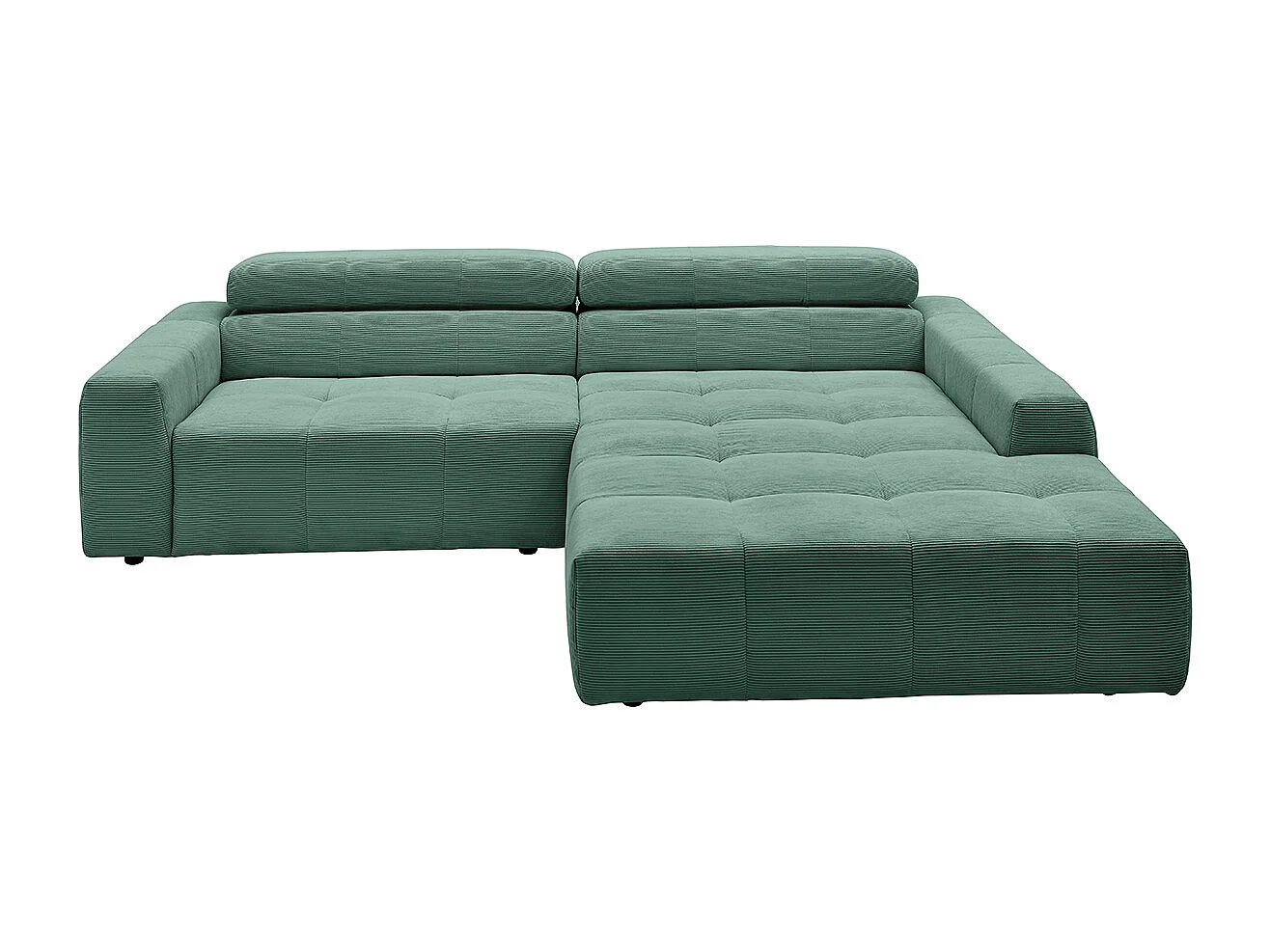 Ecksofa - Smaragdgrün Cord - RENO