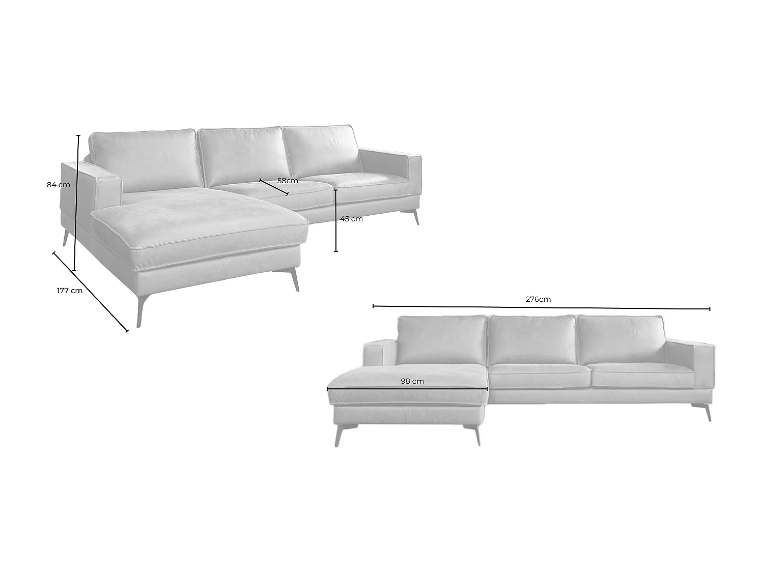 Ecksofa - Dunkelbraun Leder - BLOOM