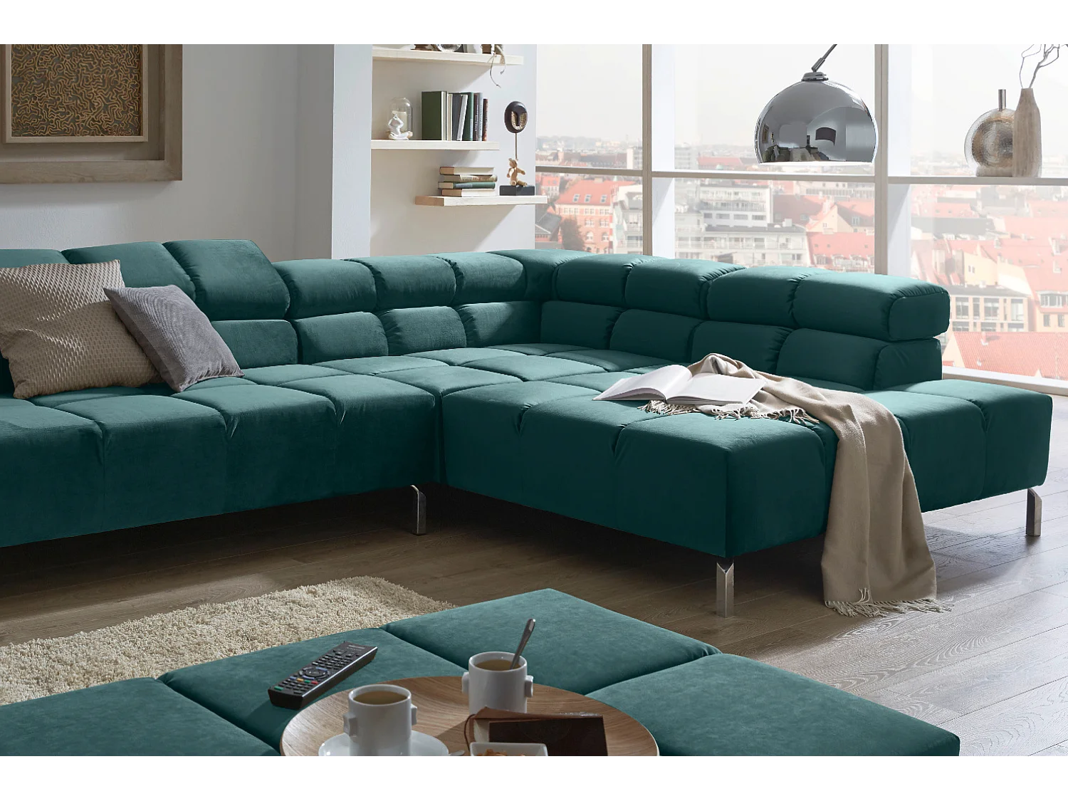 Sofá - verde esmeralda terciopelo - NELSON