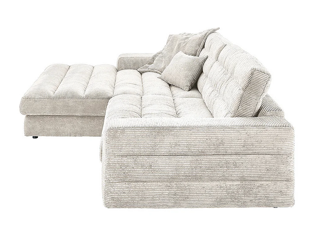 Ecksofa - Cremeweiß Cord - LANA
