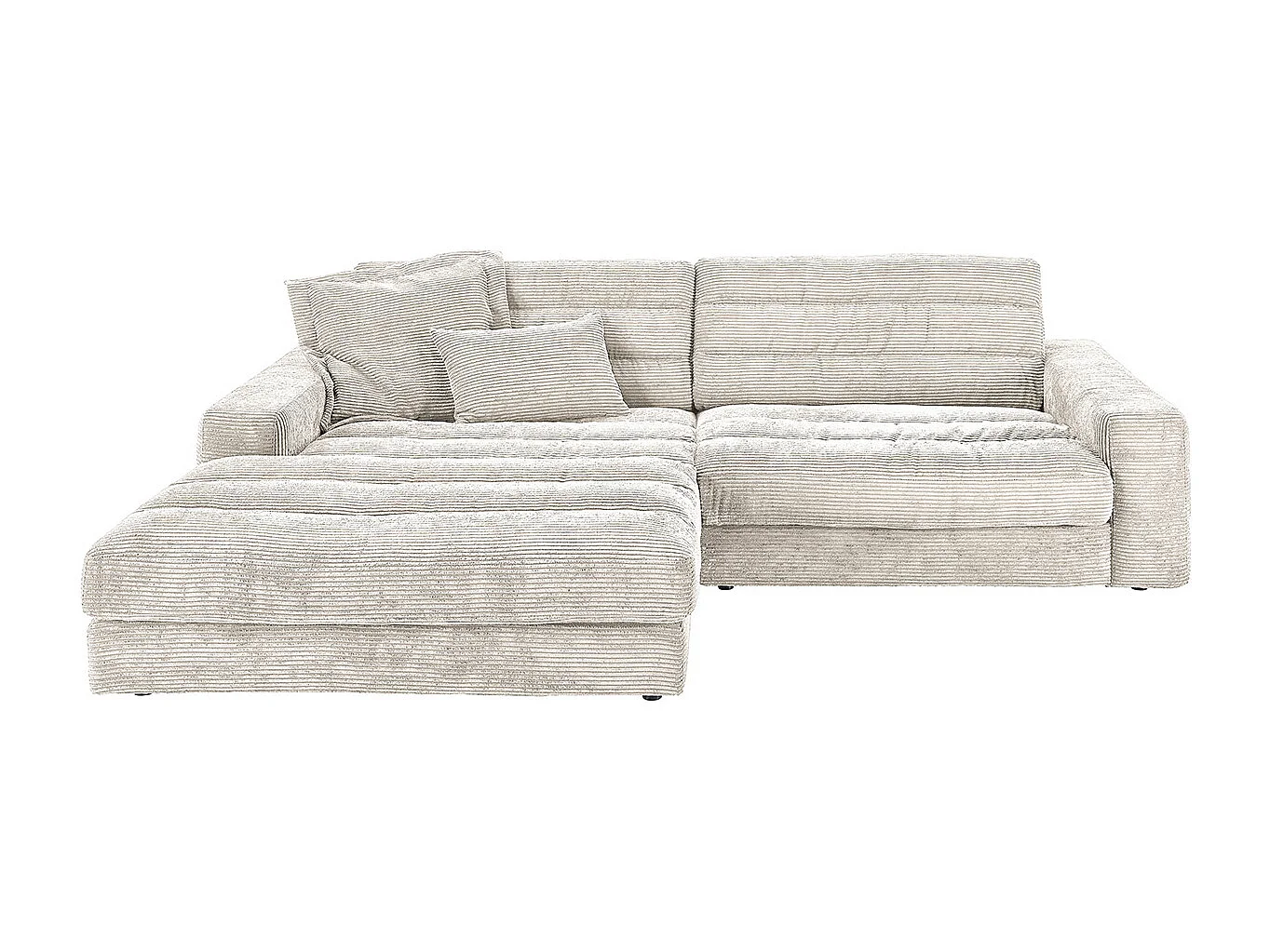 Ecksofa - Cremeweiß Cord - LANA