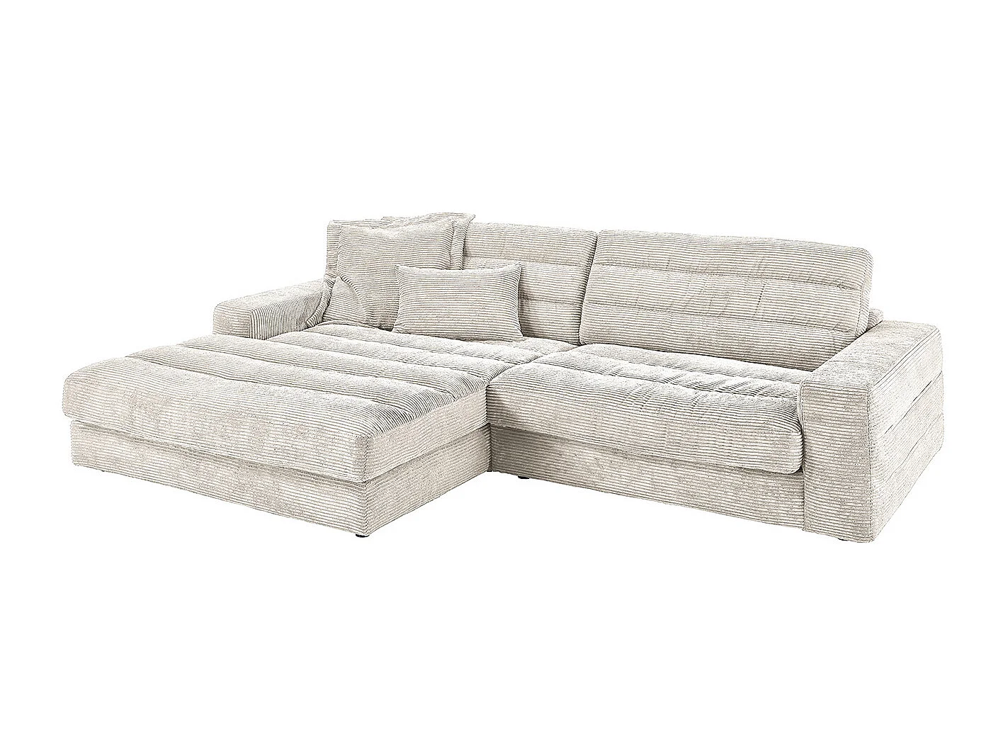 Ecksofa - Cremeweiß Cord - LANA