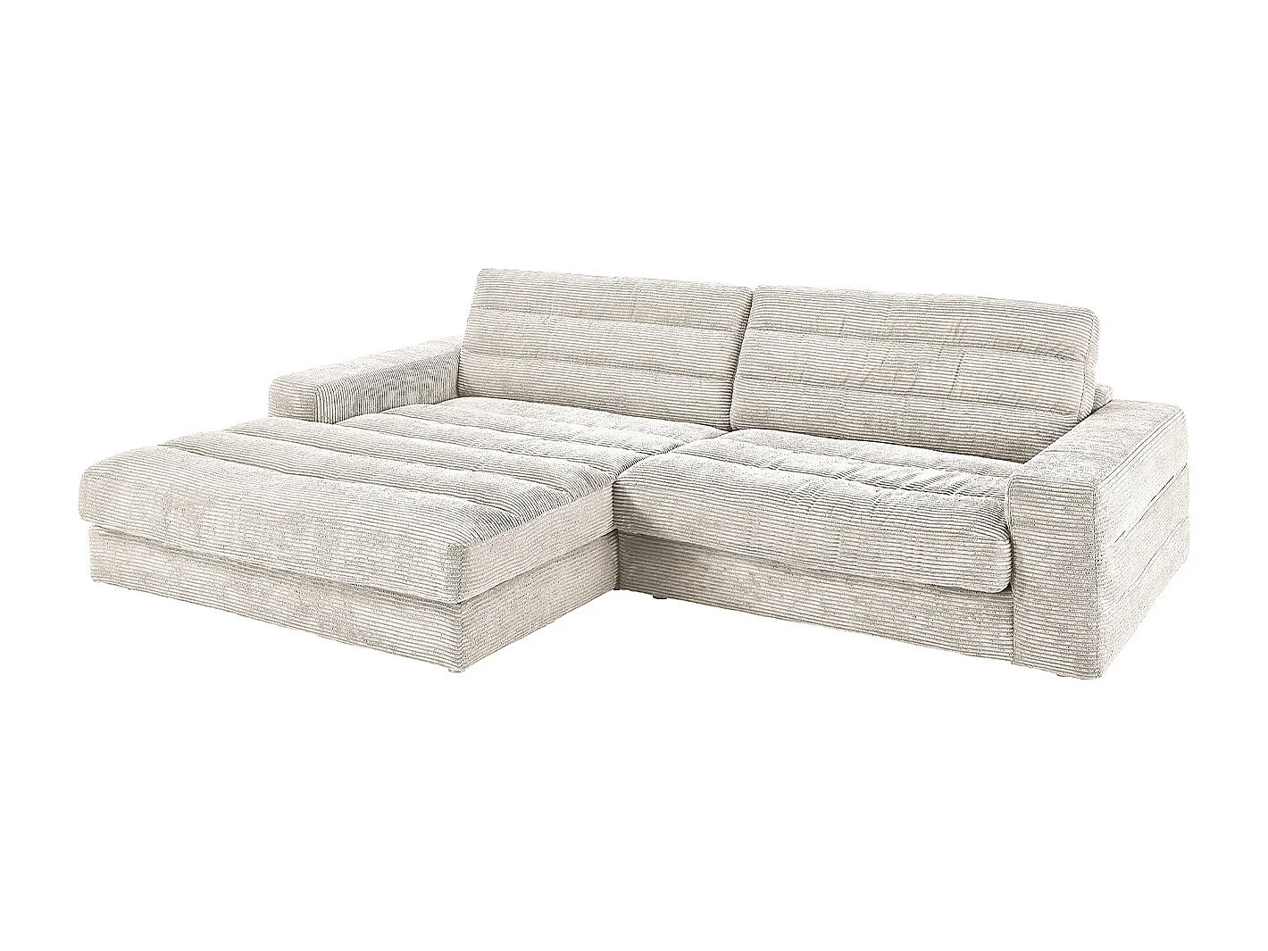 Ecksofa - Cremeweiß Cord - LANA