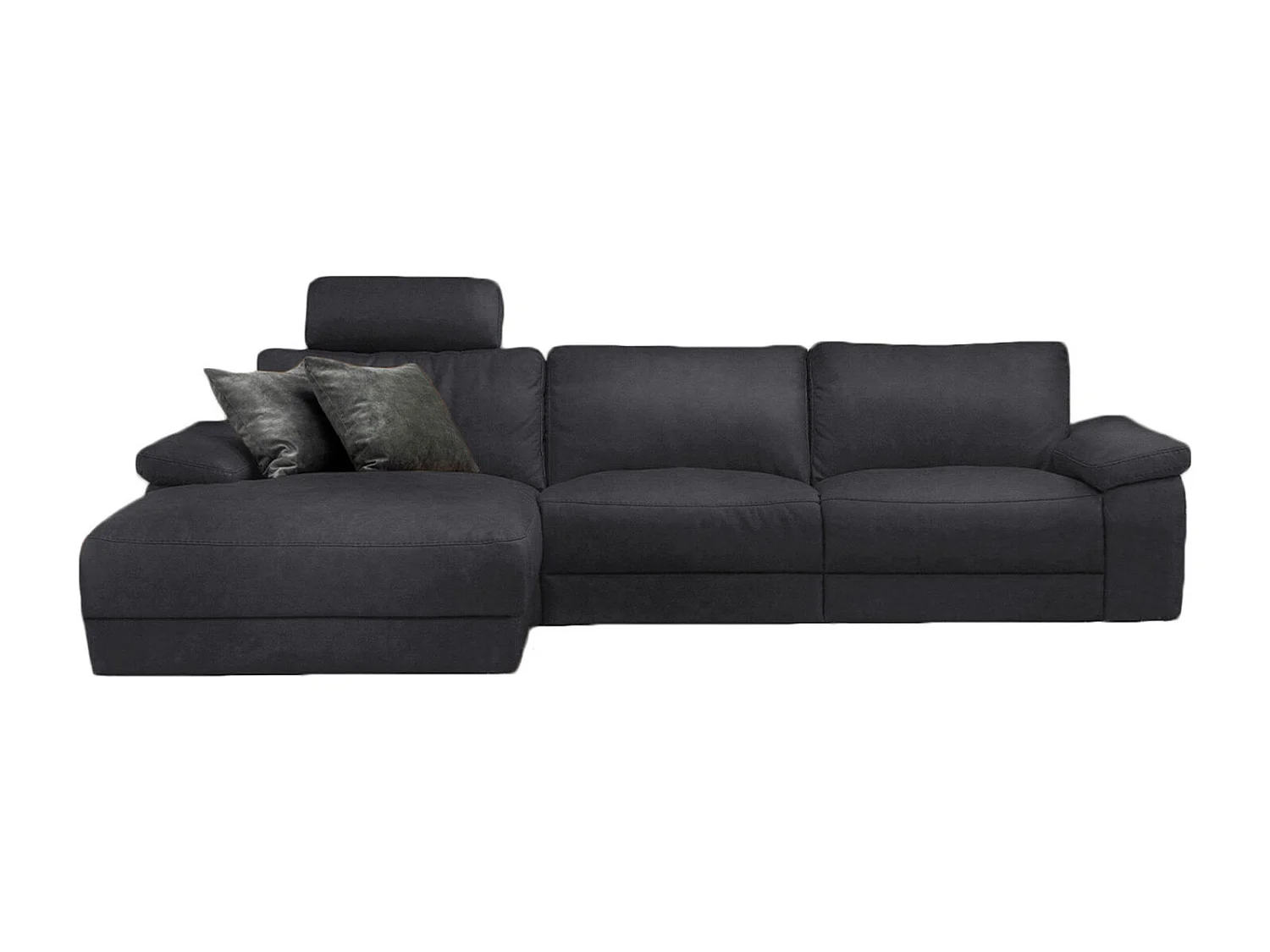 Ecksofa - Schwarz Leder - LOLA