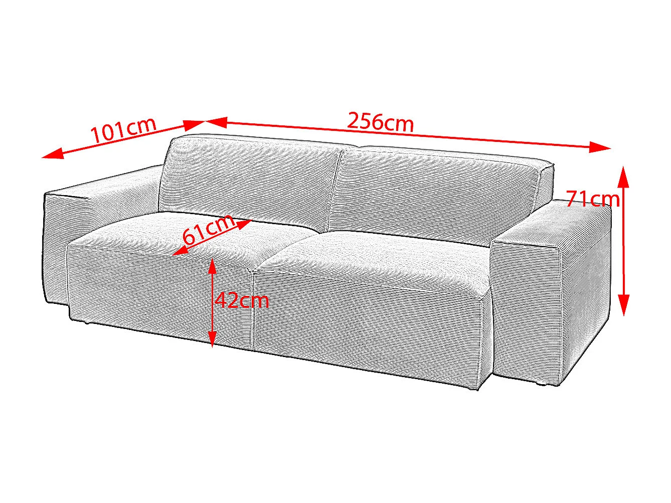 Sofa - Weiß Cord - RANI