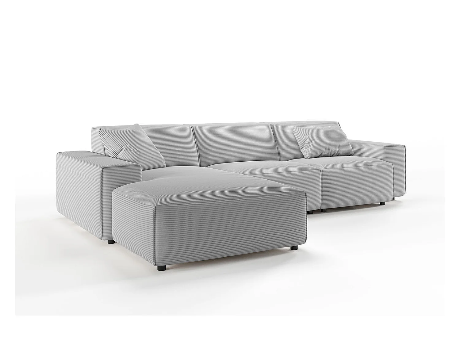 Divano - grigio chiaro Velluto a coste - RANI