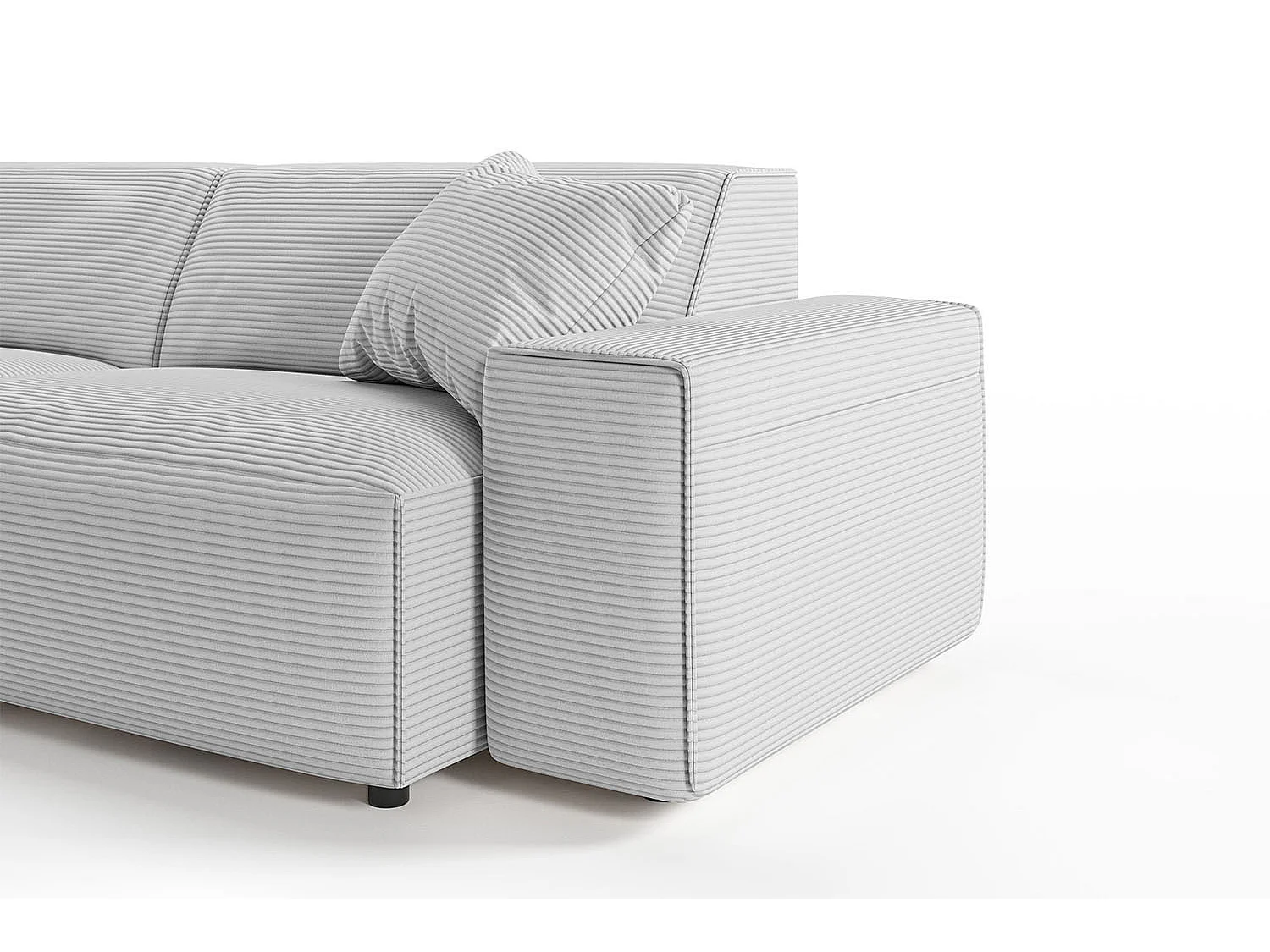 Ecksofa - Hellgrau Cord - RANI