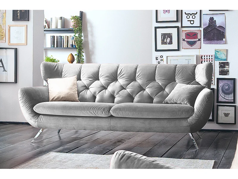 Sofa - Silber Velvet - CHARME