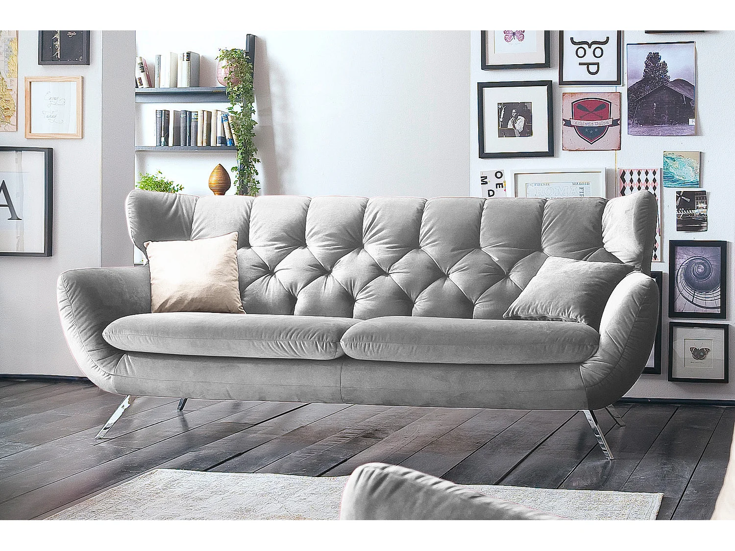 Sofa - Silber Velvet - CHARME