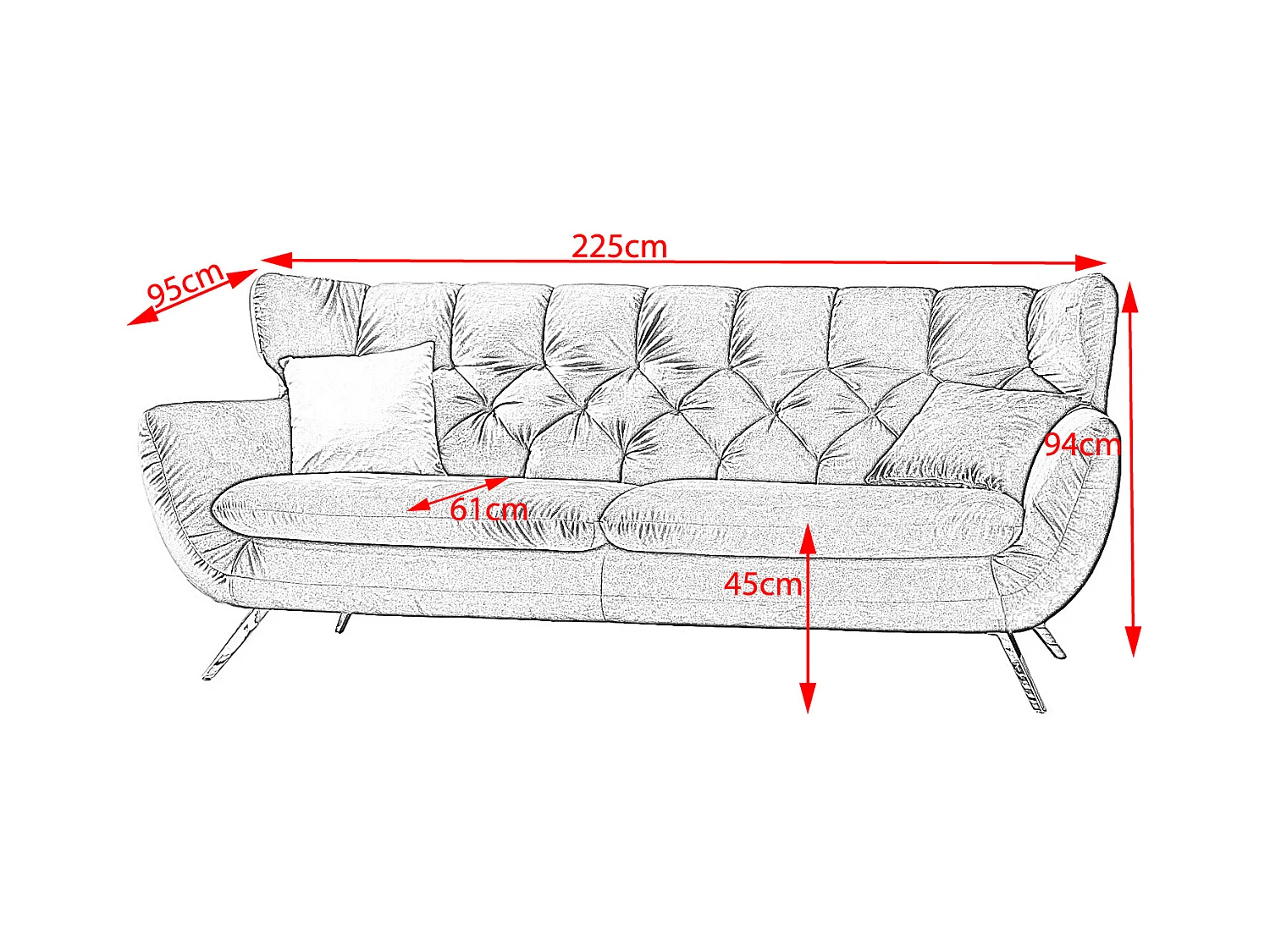 Sofa - Silber Velvet - CHARME
