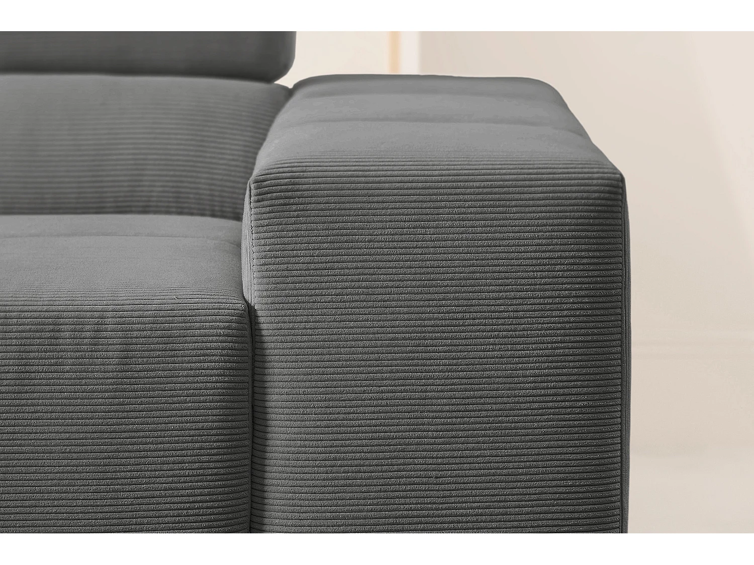 Ecksofa - Anthrazit Cord - NEVADA