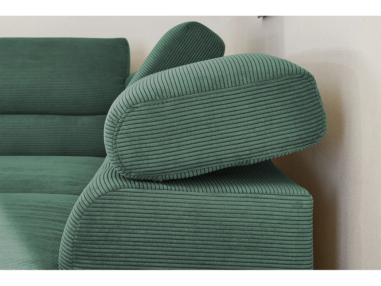 Ecksofa - Smaragdgrün Cord - DELIA