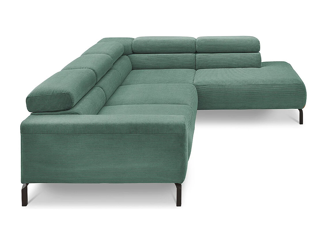 Ecksofa - Smaragdgrün Cord - DELIA