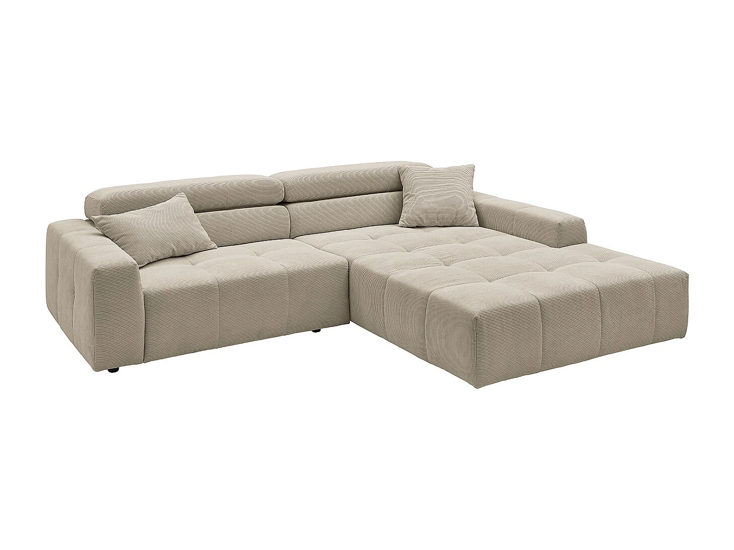 Ecksofa - Beige Cord - RENO