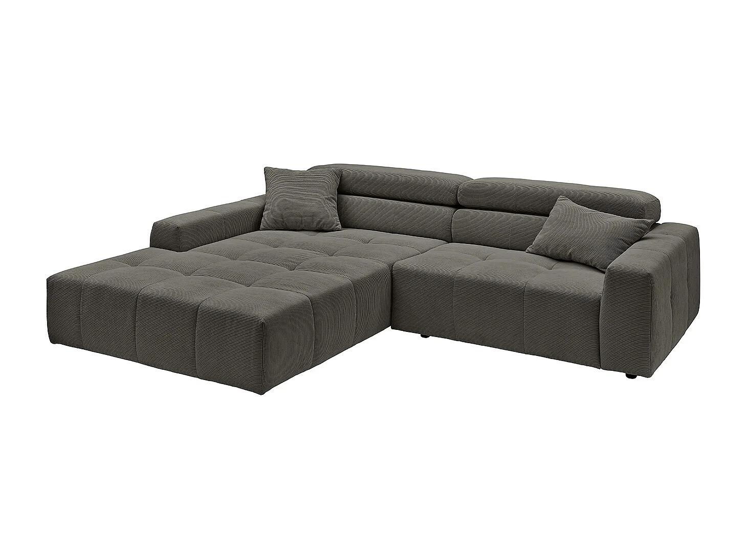 Ecksofa - Anthrazit Cord - RENO