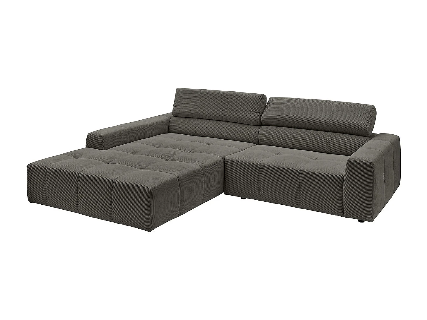 Ecksofa - Anthrazit Cord - RENO