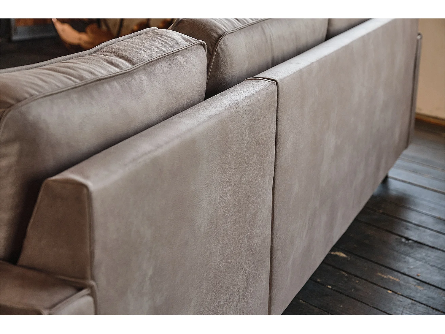 Sofá - antracita cuero sintético - VILNIUS