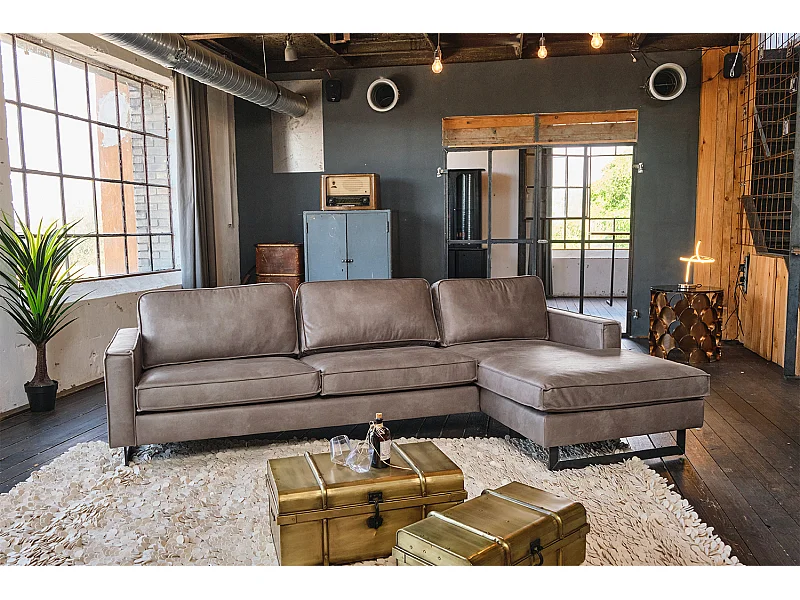 Ecksofa - Anthrazit Kunstleder - VILNIUS