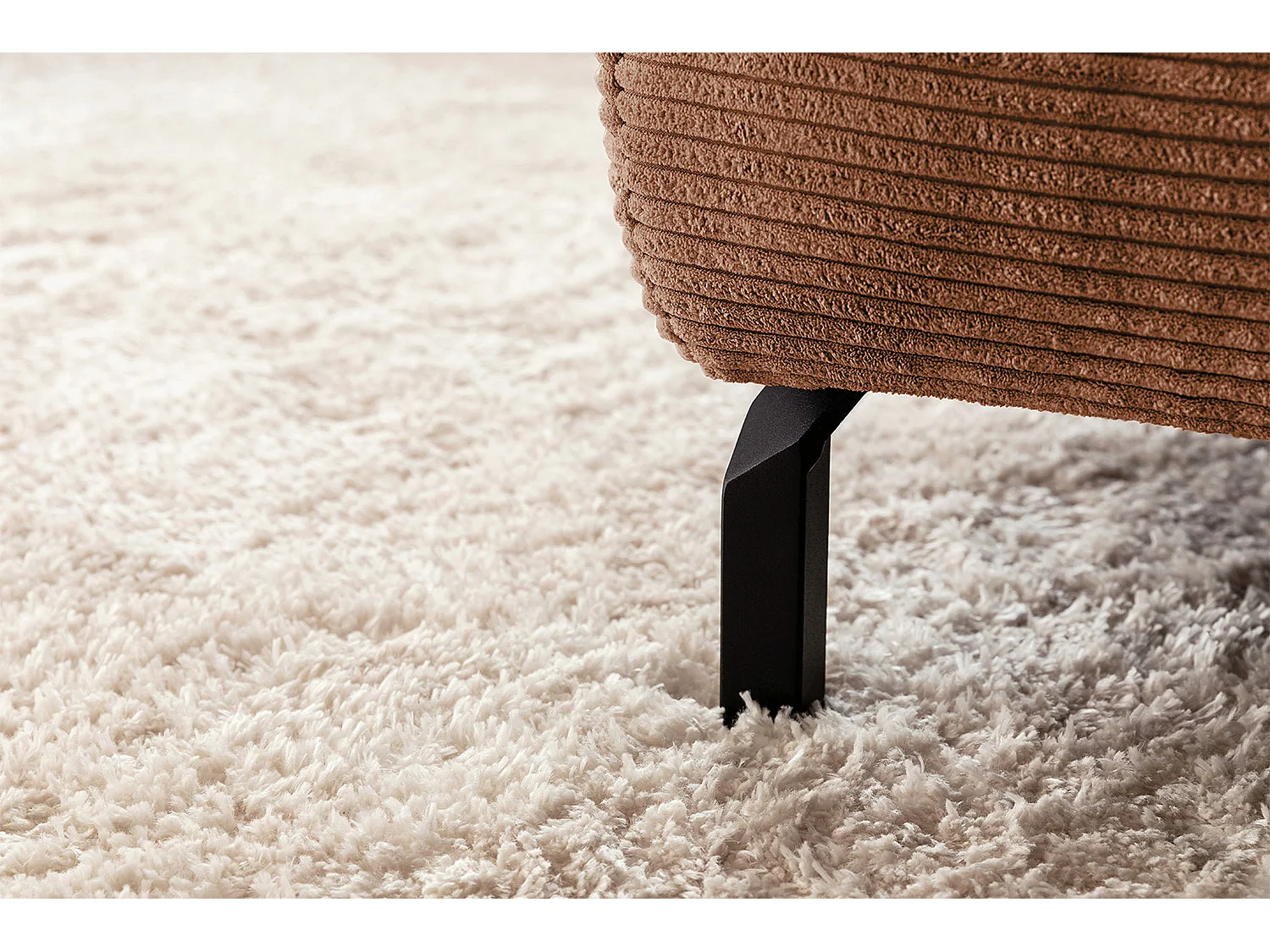 Canapé - marron Velours côtelé - DELIA