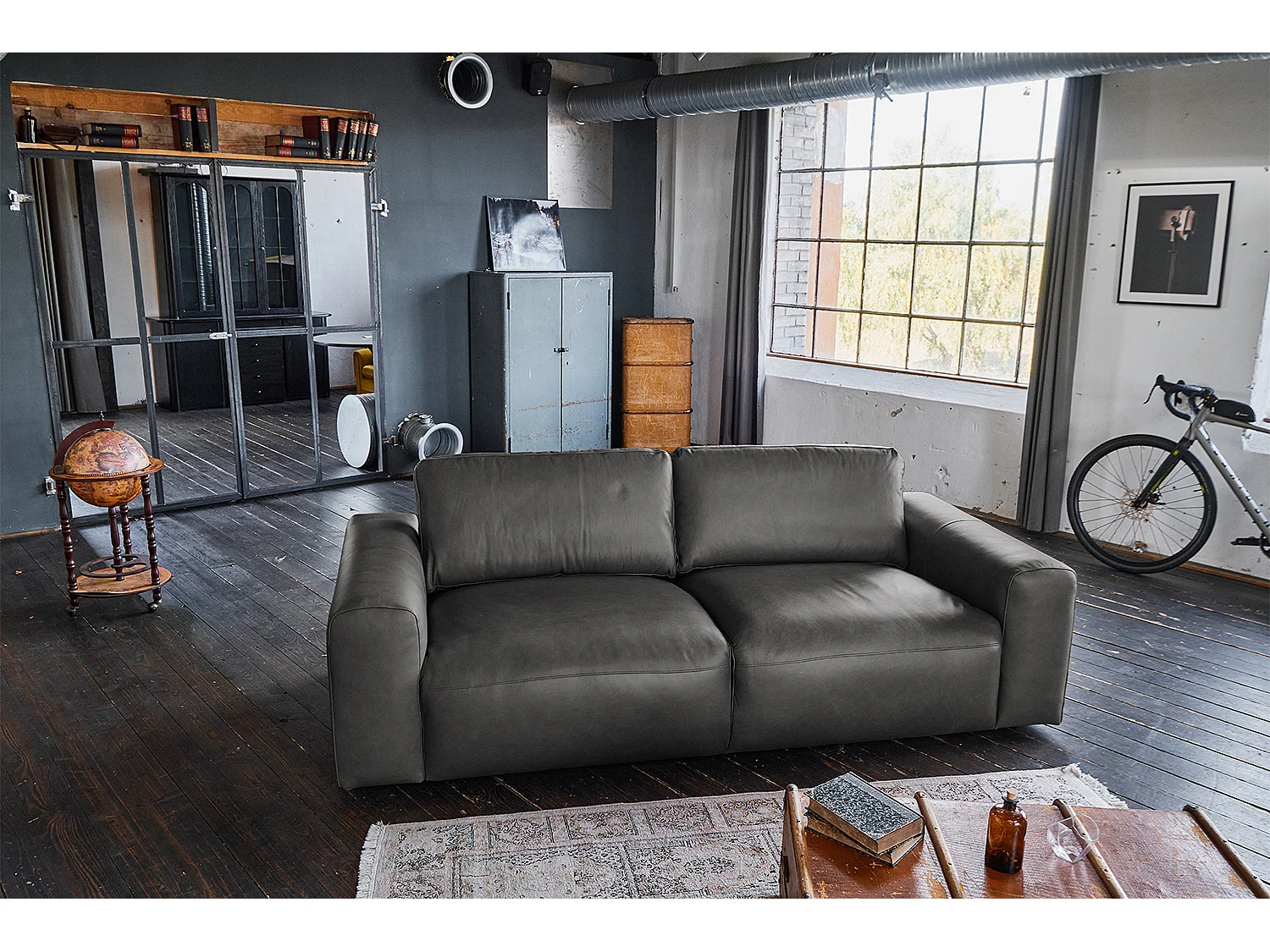 Sofa - Schwarz Leder - BODHI