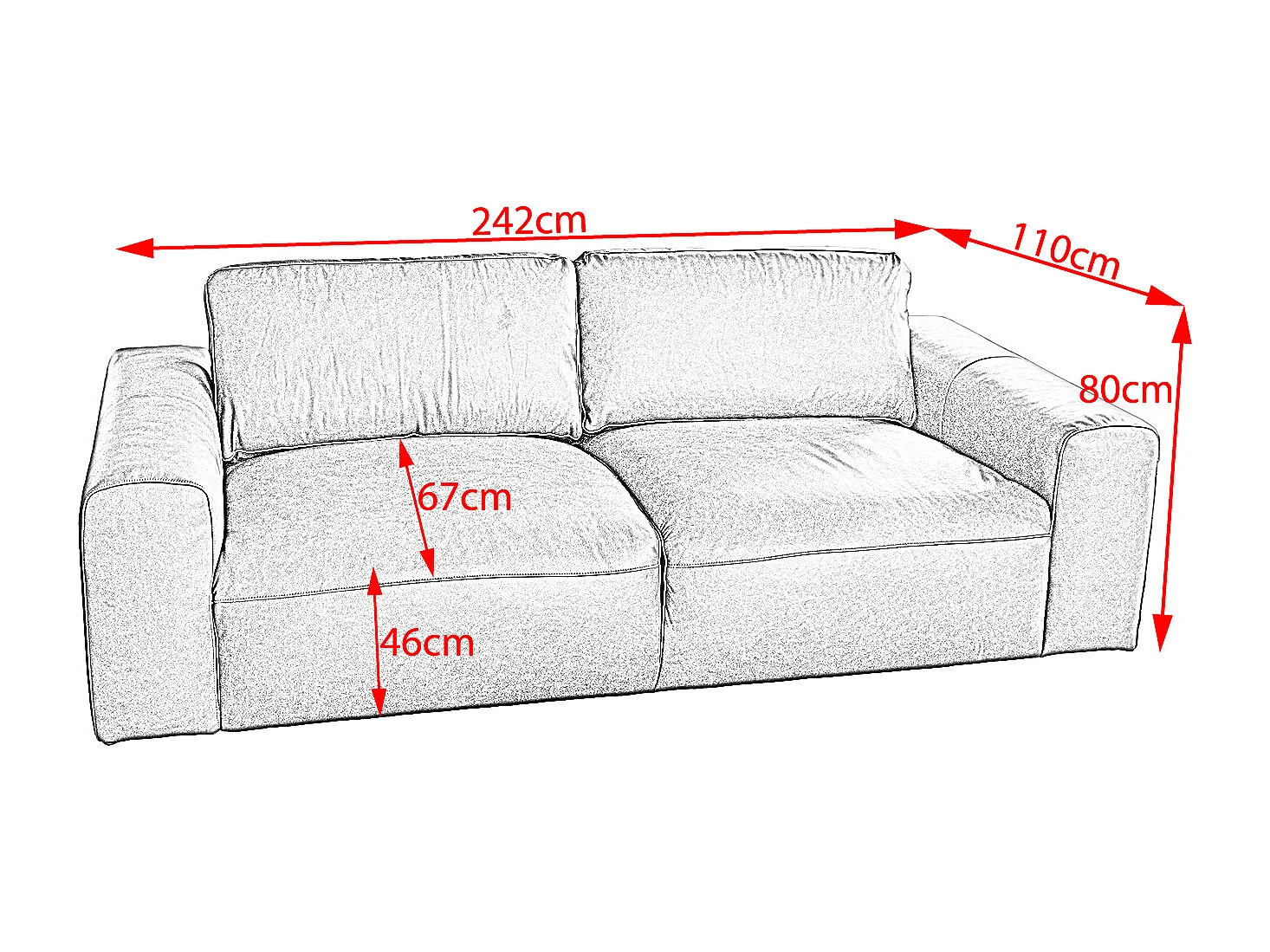 Sofa - Schwarz Leder - BODHI