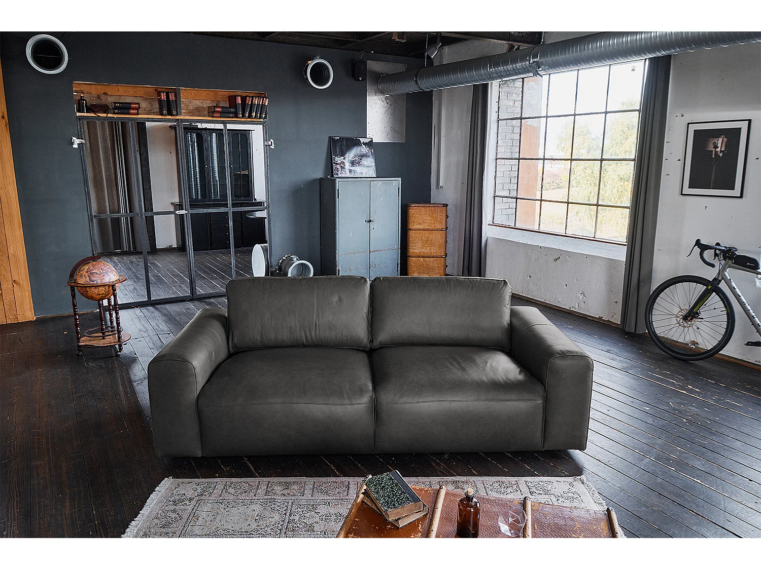 Sofa - Schwarz Leder - BODHI