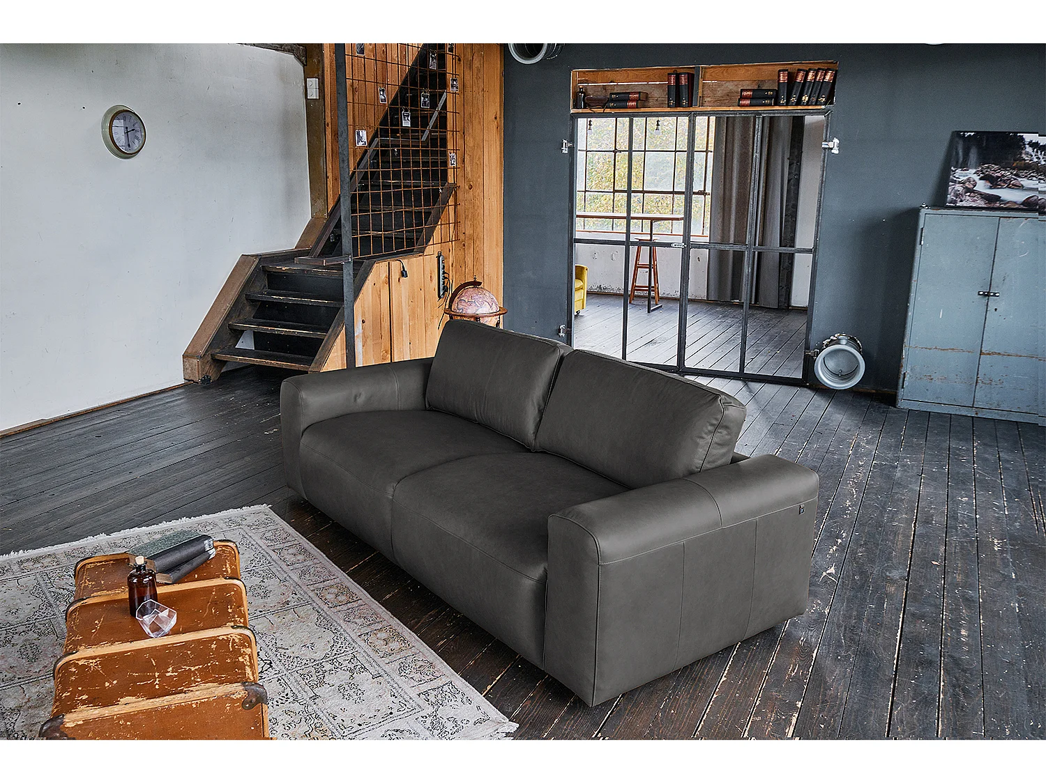 Sofa - Schwarz Leder - BODHI