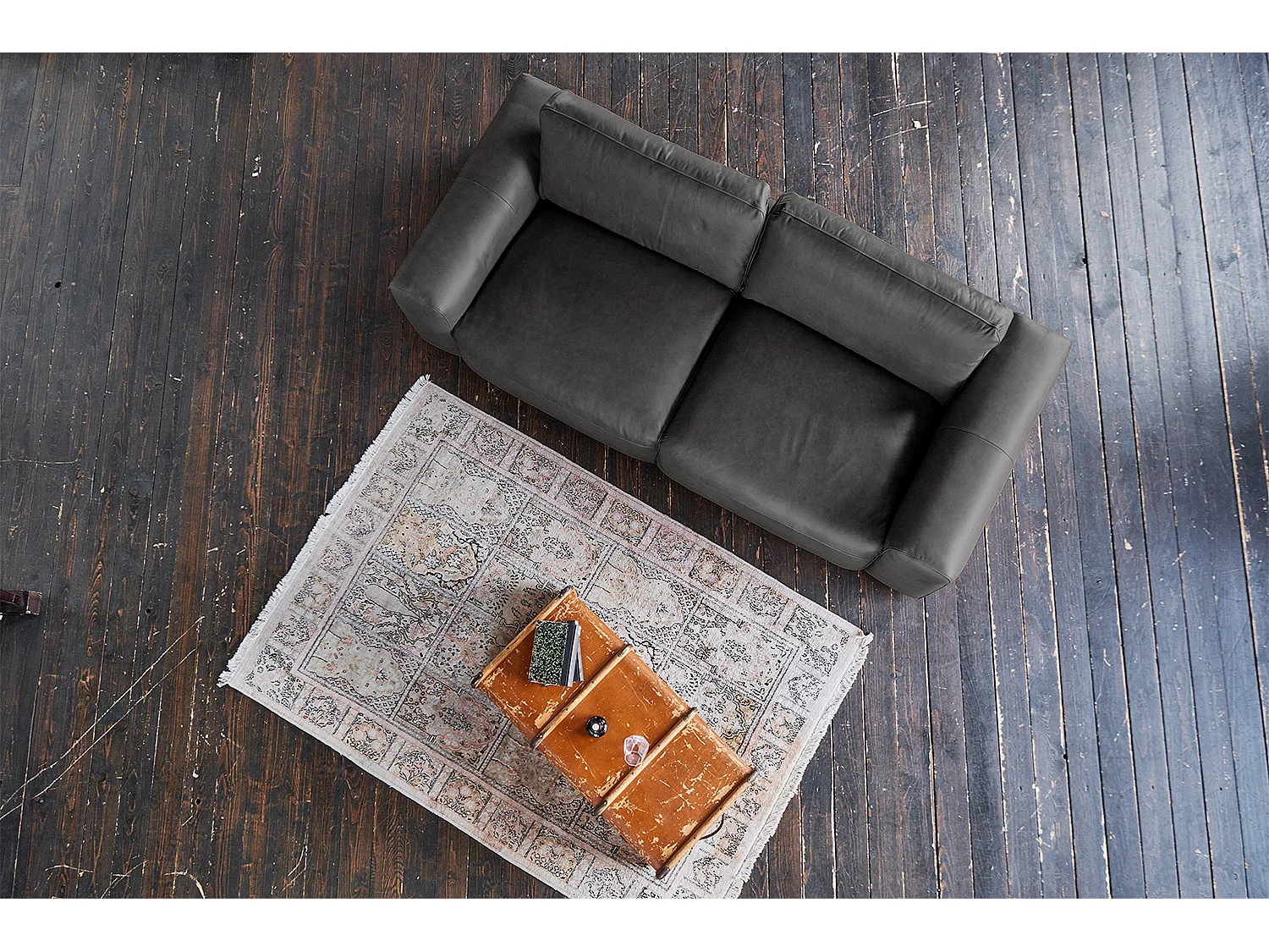 Sofa - Schwarz Leder - BODHI