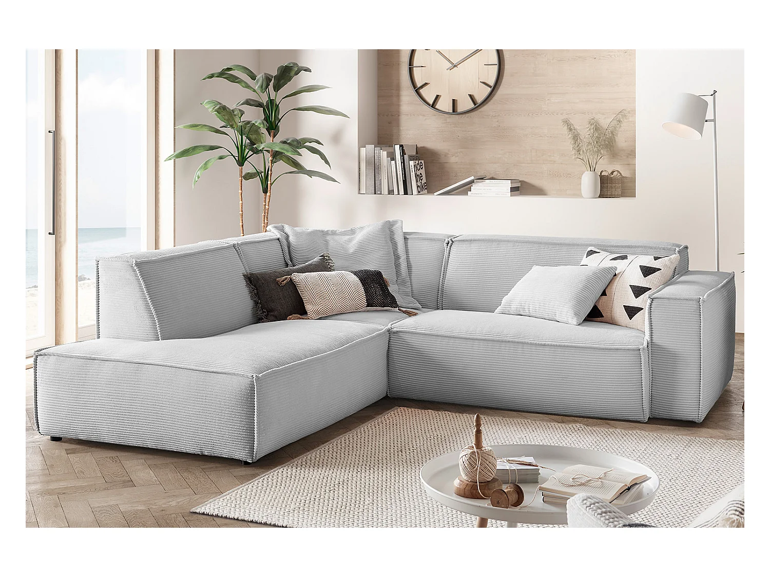 Divano - grigio chiaro Velluto a coste - SAMU