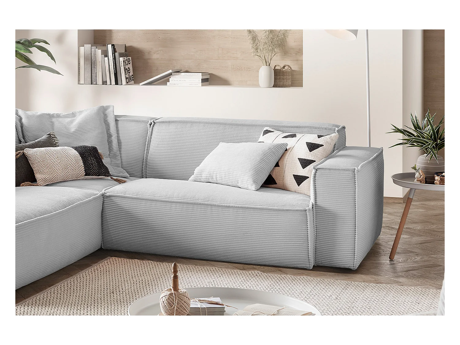 Divano - grigio chiaro Velluto a coste - SAMU