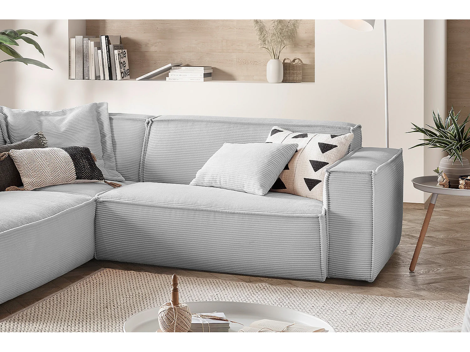 Canapé - gris clair Velours côtelé - SAMU