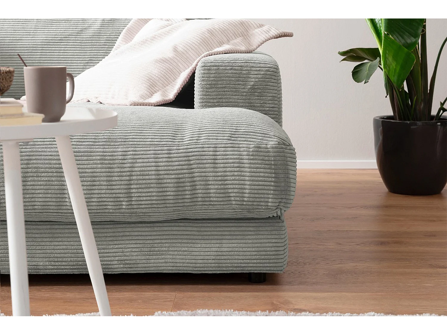 Divano - grigio chiaro Velluto a coste - MADELINE