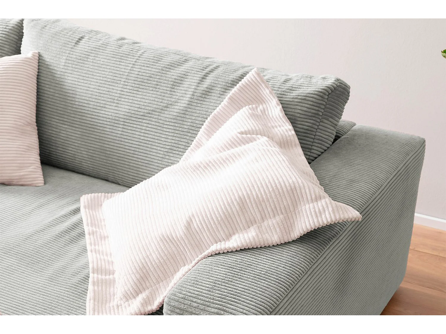 Divano - grigio chiaro Velluto a coste - MADELINE