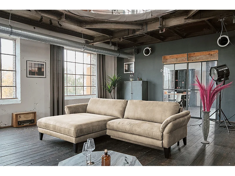 Hoekbank - Beige Geweven stof - MALTA