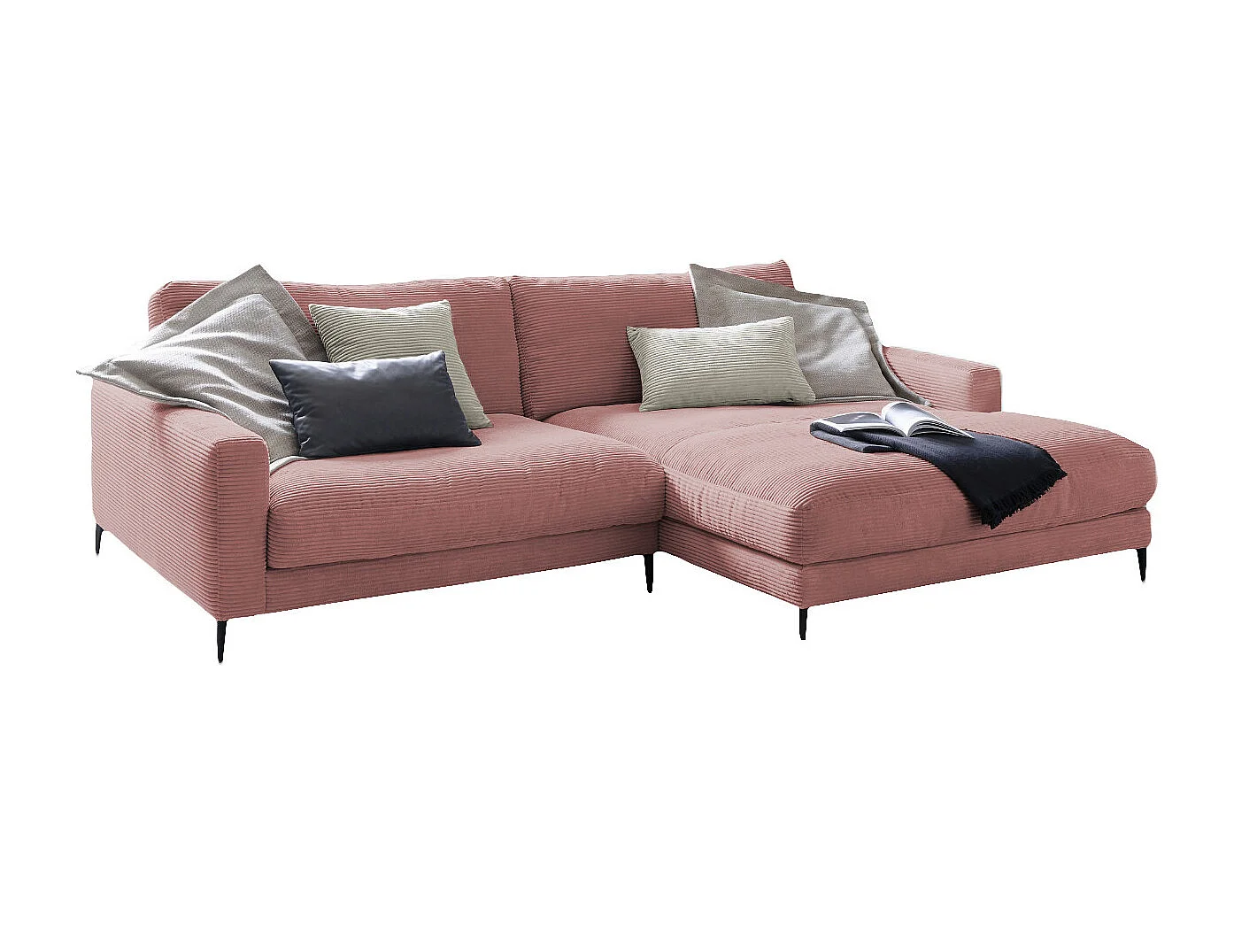 Canapé - Rose Velours côtelé - CARA