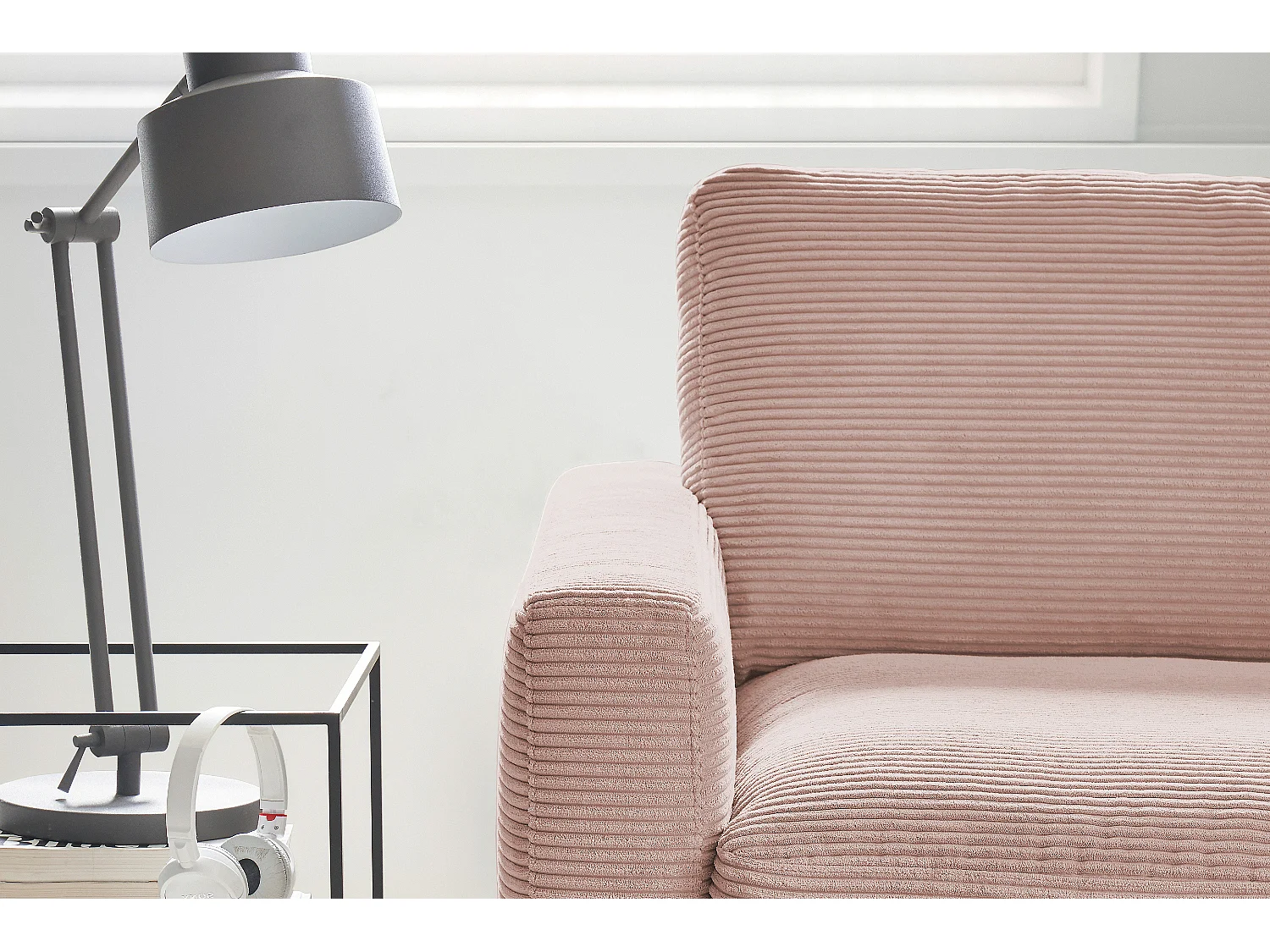 Ecksofa - Pink Cord - CARA