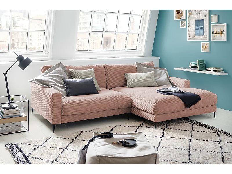 Ecksofa - Pink Cord - CARA