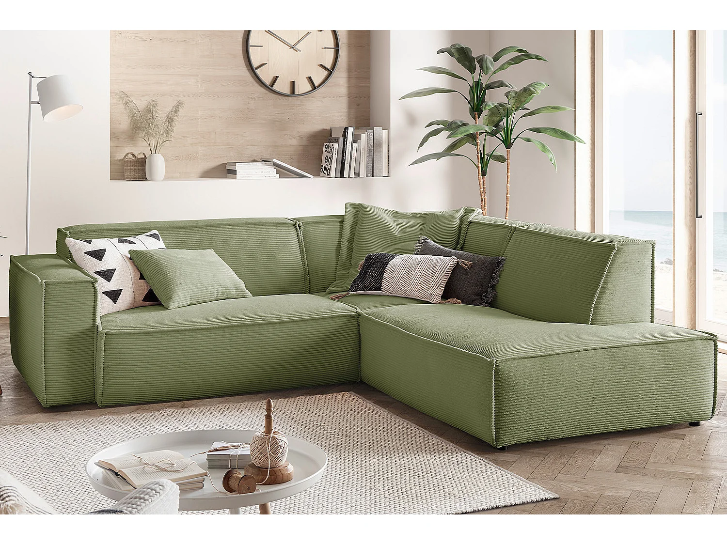 Ecksofa - Grün Cord - SAMU