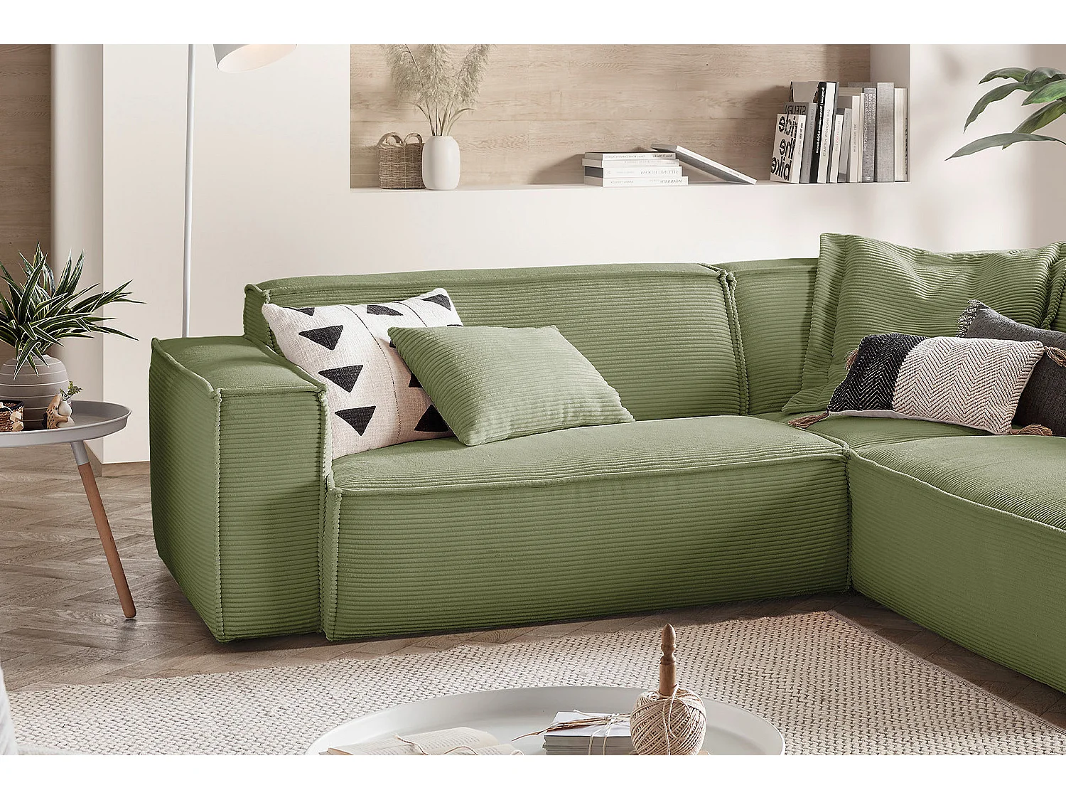 Ecksofa - Grün Cord - SAMU