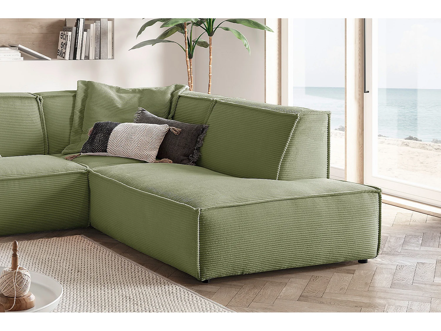 Ecksofa - Grün Cord - SAMU