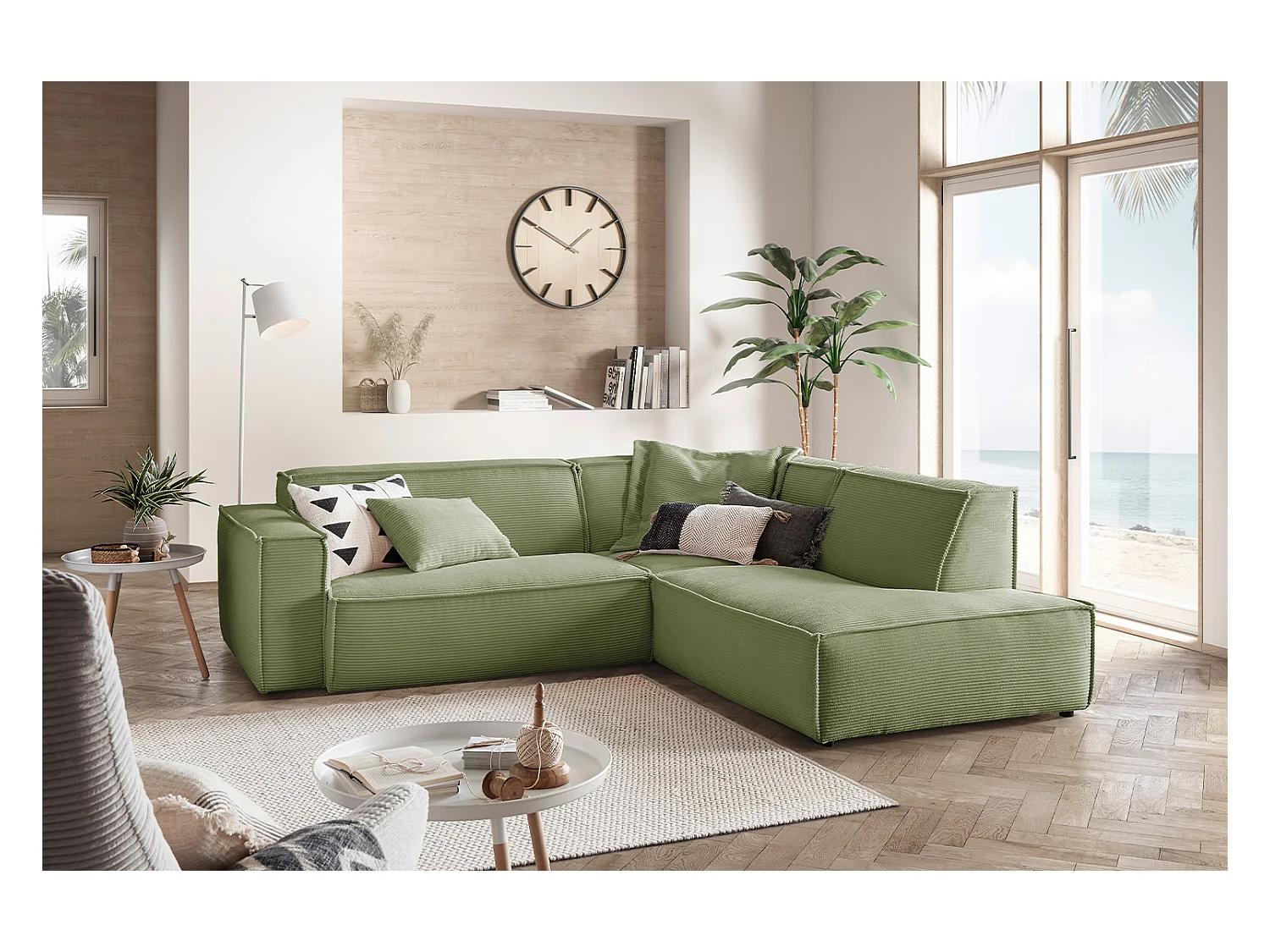 Ecksofa - Grün Cord - SAMU