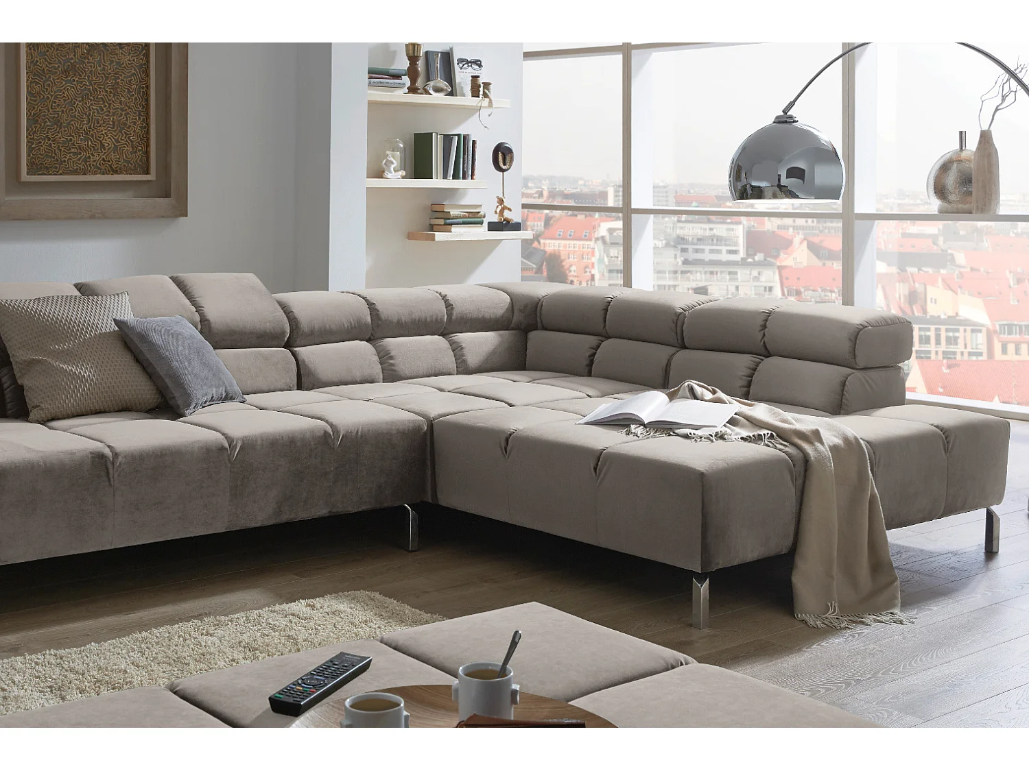 Hoekbank - Zilver Fluweel - NELSON